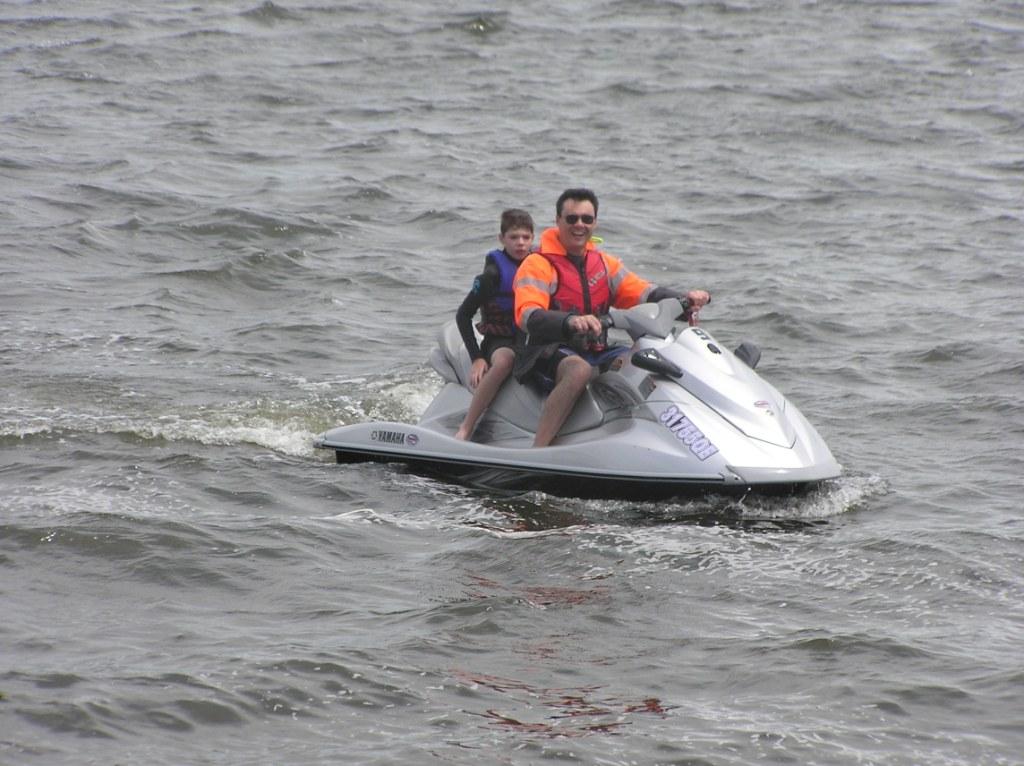 Lewis and Bradley enjoy an afternoon of jet skiing thanks to Extreme Jet Ski Hire © Stephen Milne